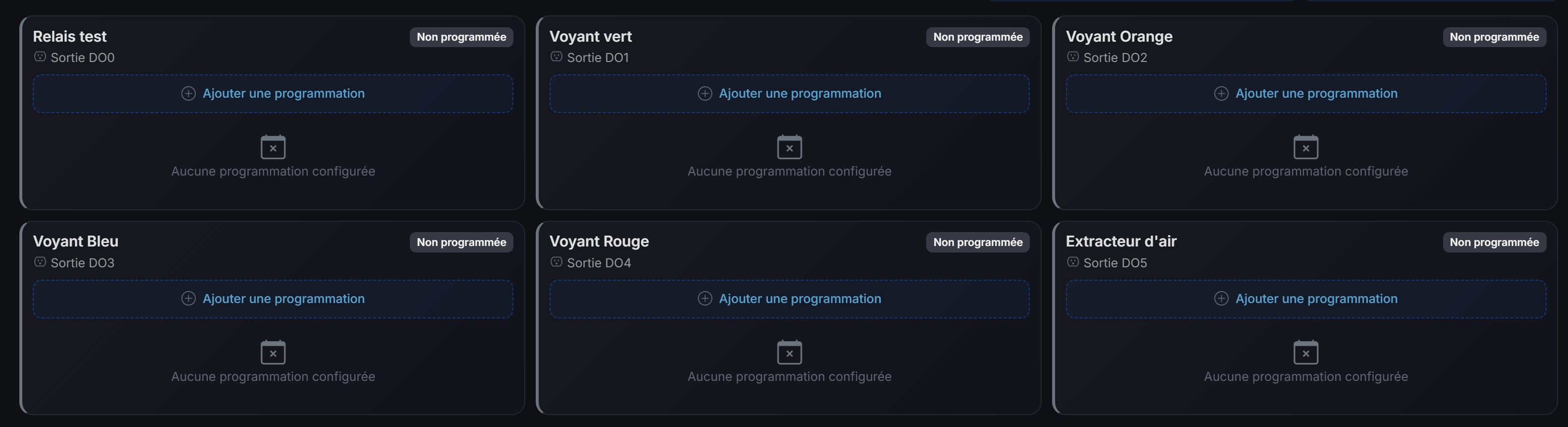 Liste programmations
