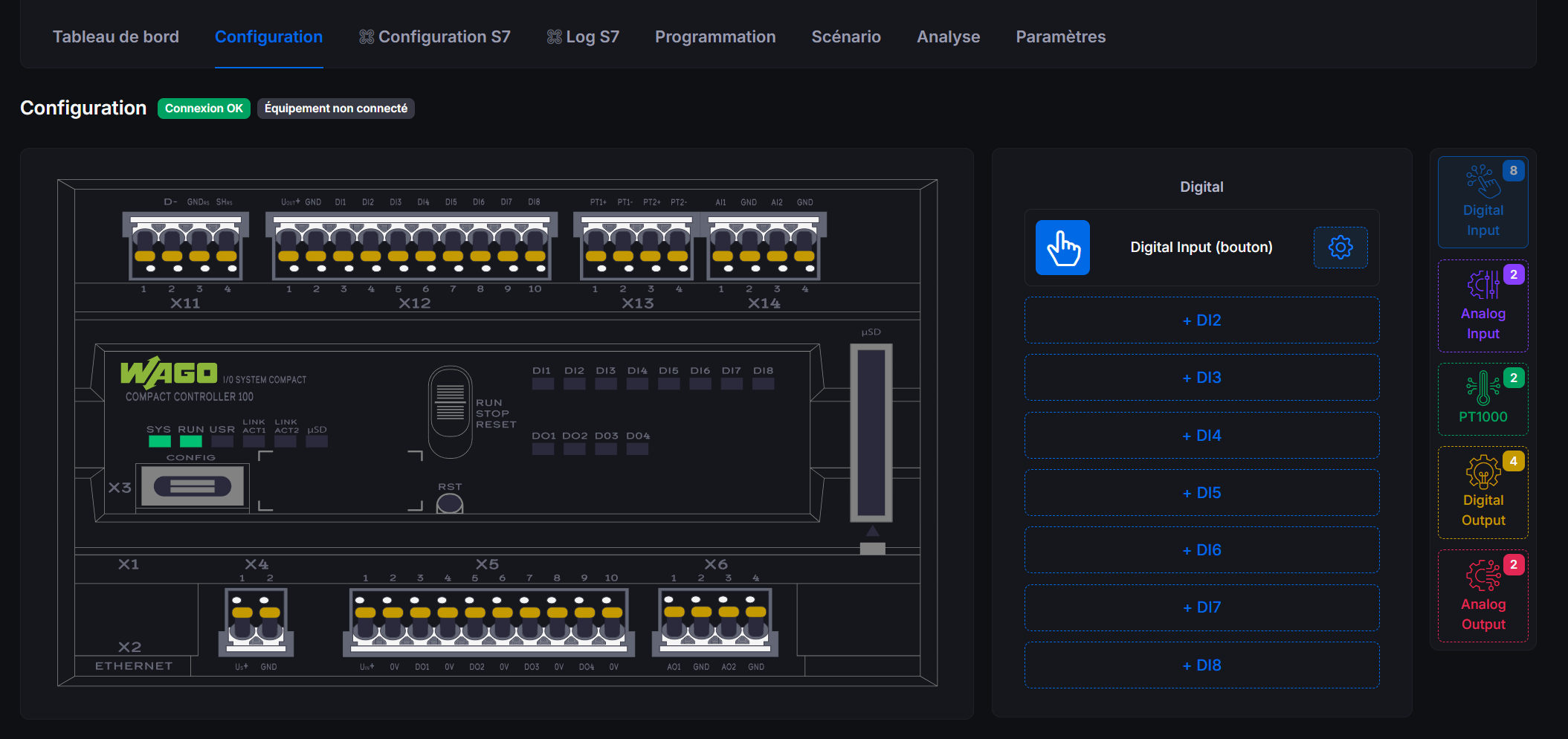 Placeholder pour capture d'écran de l'onglet Configuration