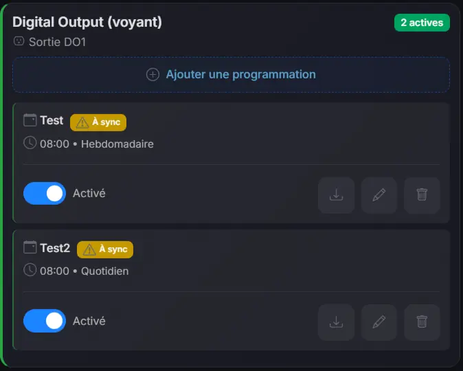 Exemples programmations