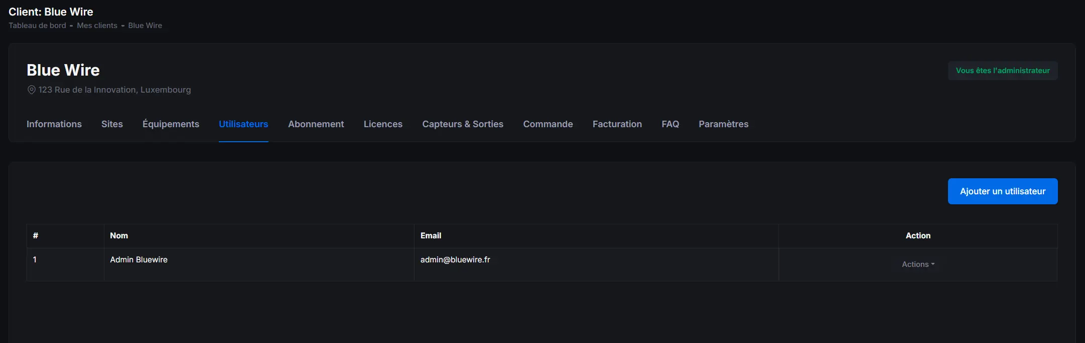 Gestion utilisateurs