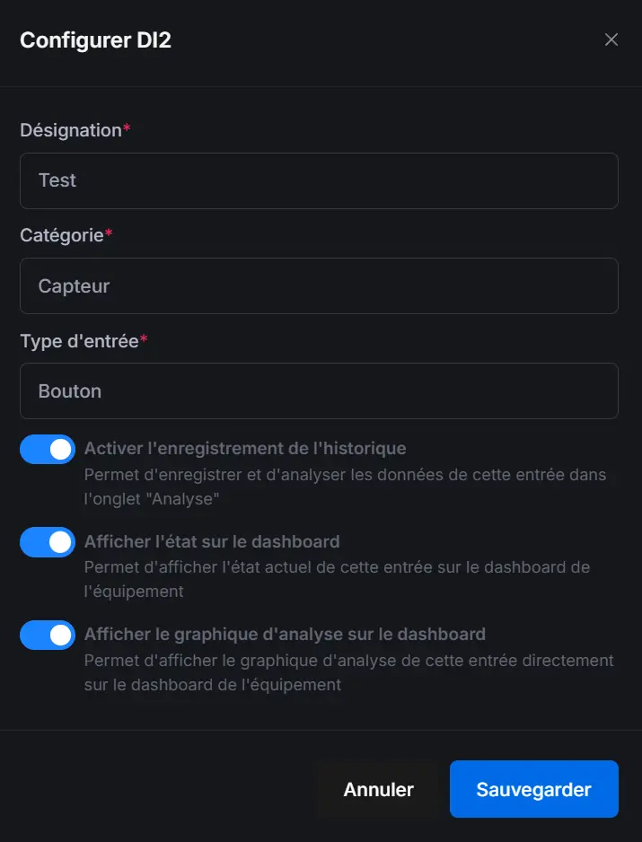 Digital Input Configuration